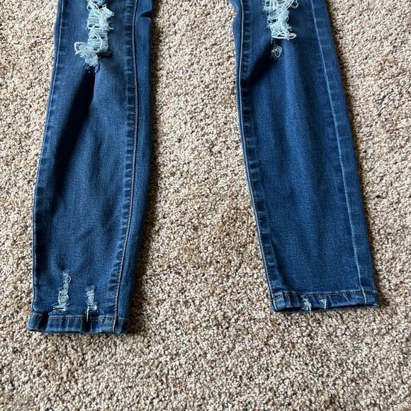 Kancan Estilo Medium Wash Ripped Skinny Jeans Size 24 - Picture 6 of 8
